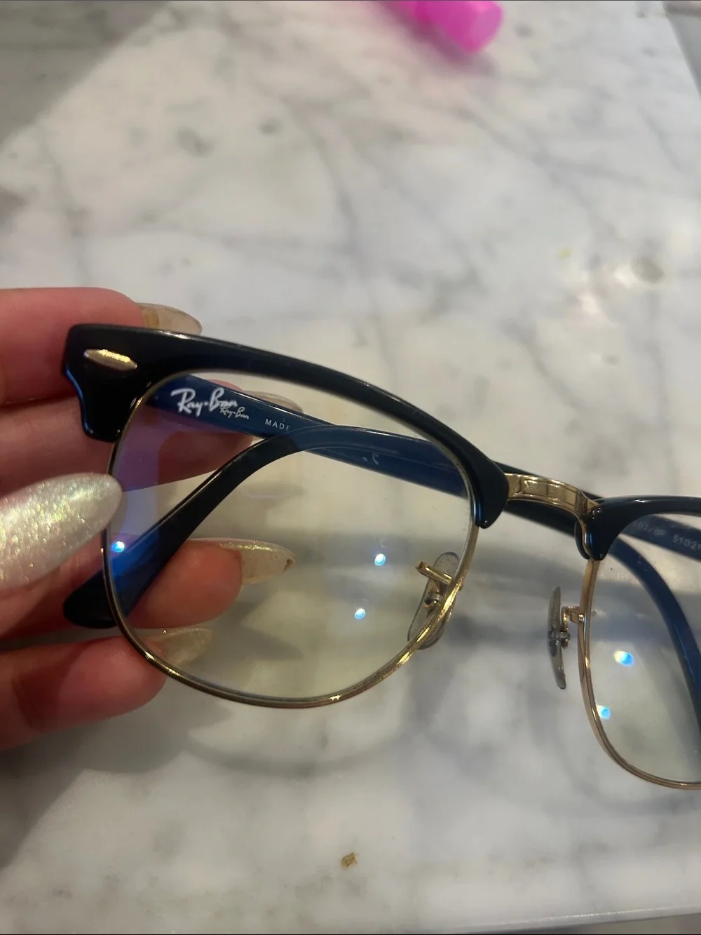 Ray-Ban Clubmaster Glasses in Black and Gold